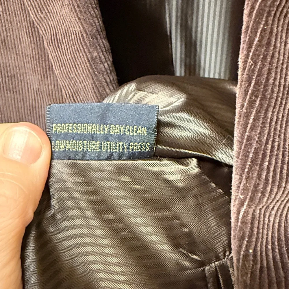Adolfo Dark Brown Corduroy 100% Cotton Sport Coat Size 40 R